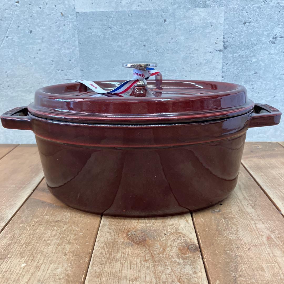 ストウブ staub ココット オーバル ホーロー鍋 ミルクパン 箱付き