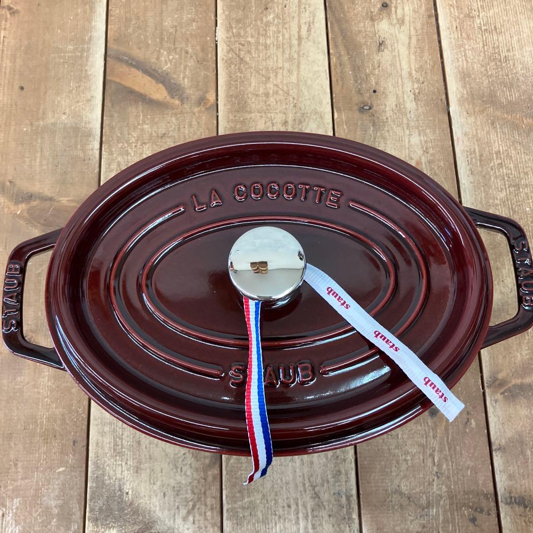 ストウブ staub ココット オーバル ホーロー鍋 ミルクパン 箱付き