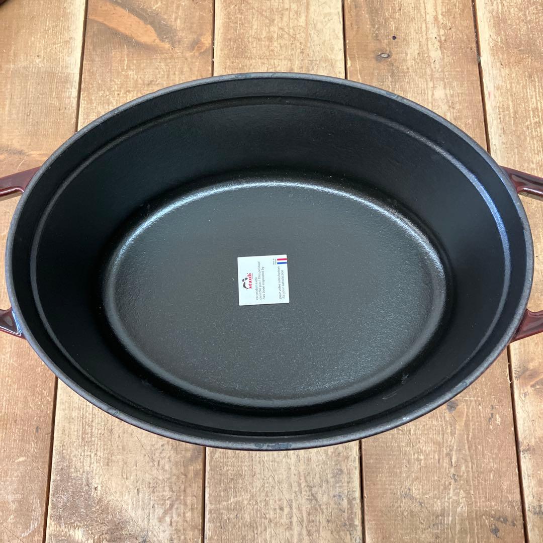 ストウブ staub ココット オーバル ホーロー鍋 ミルクパン 箱付き