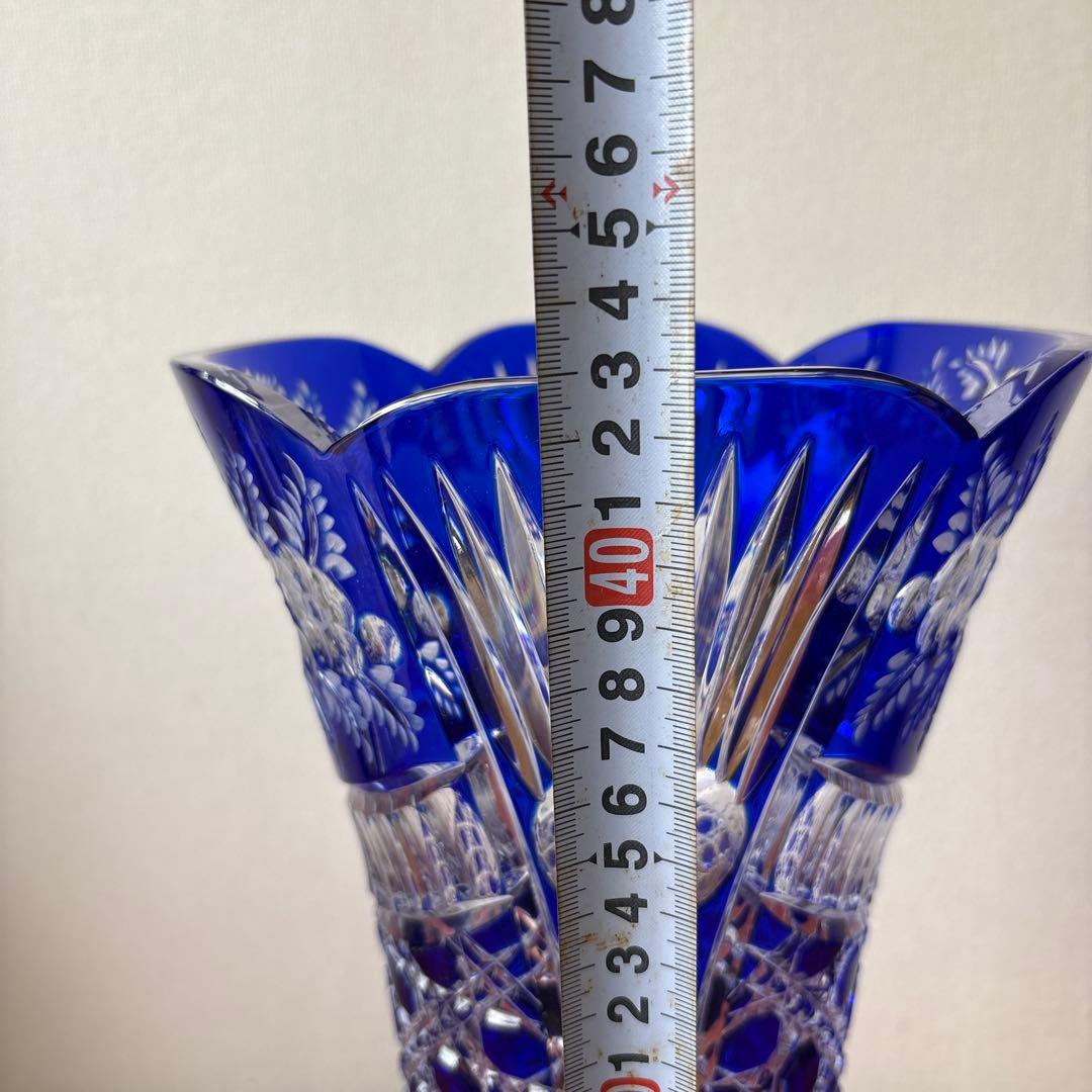 OLBERNHAUER 鉛クリスタル　花瓶　手彫り　ドイツ製　高さ約43cm