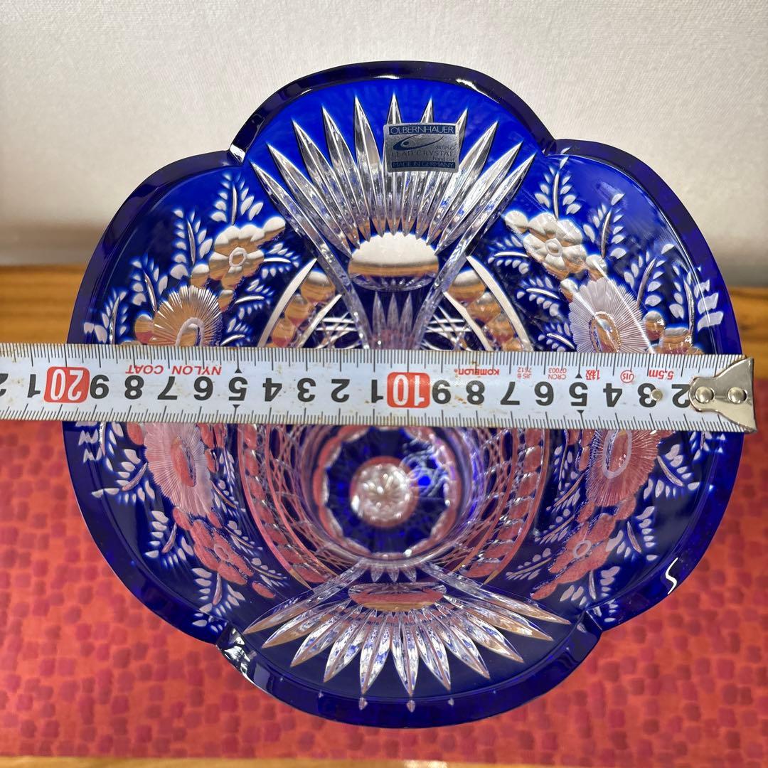 OLBERNHAUER 鉛クリスタル　花瓶　手彫り　ドイツ製　高さ約43cm