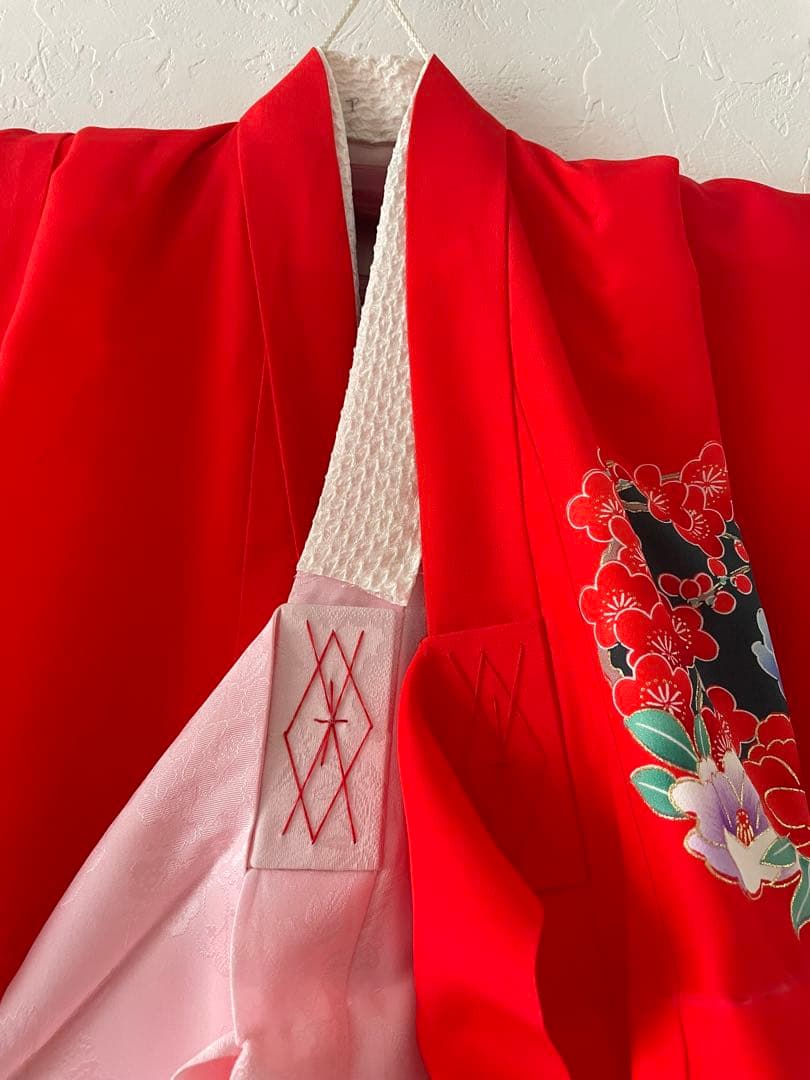 美品　七五三　3歳　正絹お着物セット　　作り帯コーデ