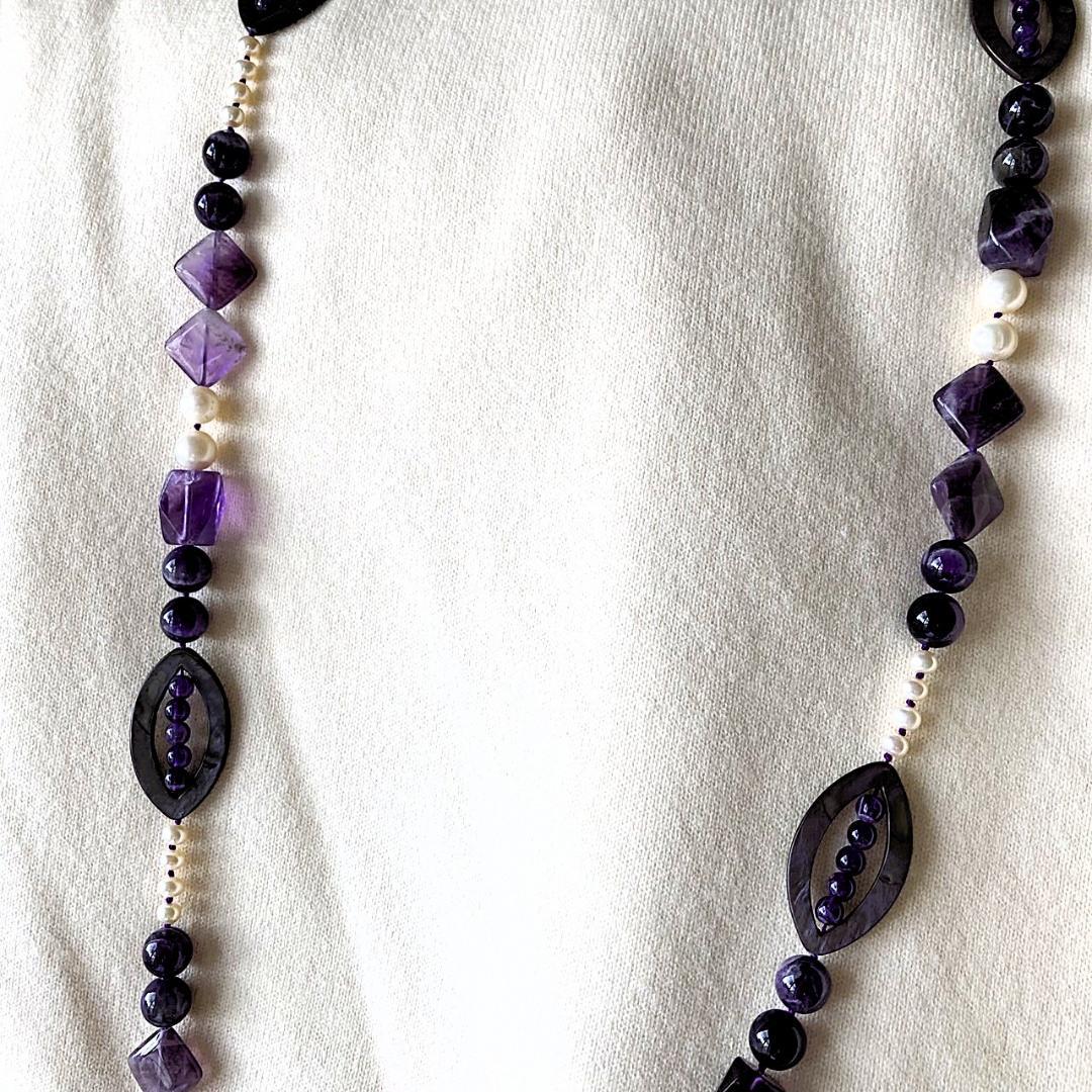 【紫スペシャル】アメジスト ロングネックレス