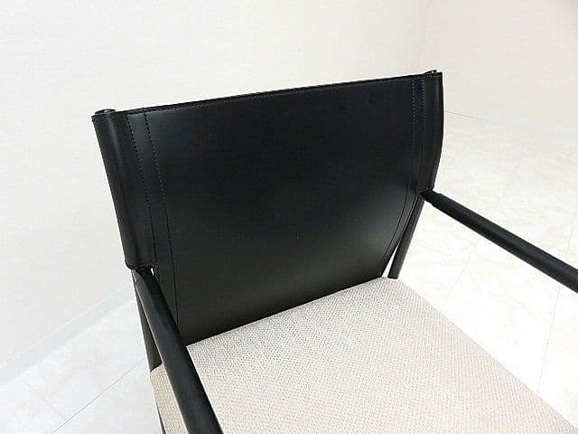 リッツウェル 本革アームチェア 　黒革 ダイニングチェア　ラウンジチェア