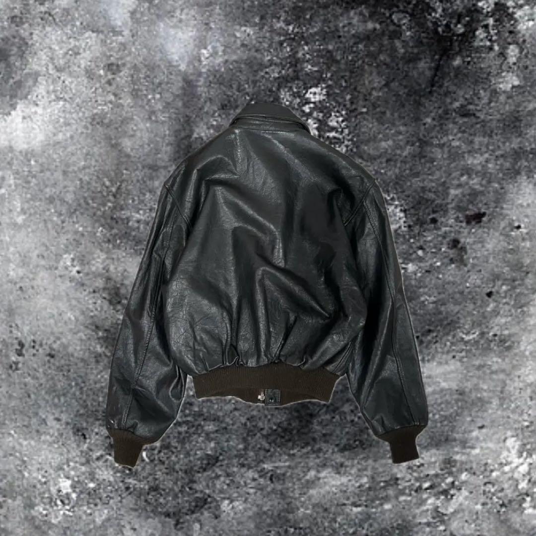 80s USA製 短丈 レザーフライトジャケット 本革 g-1 a-2