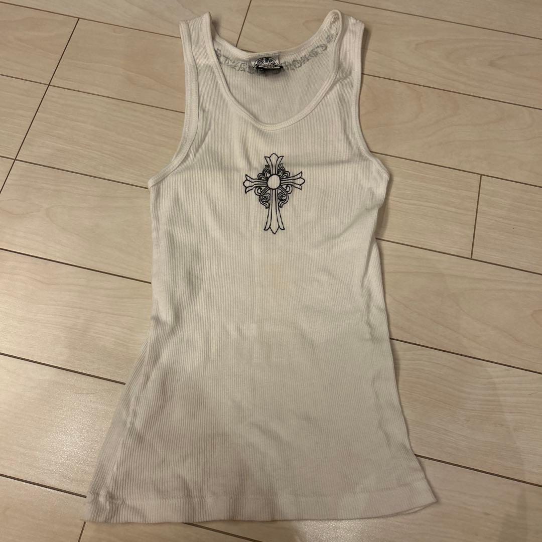 クロムハーツ十字架刺繍 ホワイトタンクトップ