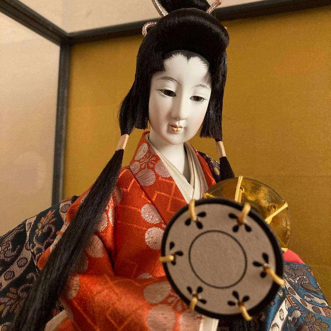 【土日限定値下げ】　ガラスケース付き　日本人形　　　古代風俗人形 インテリア