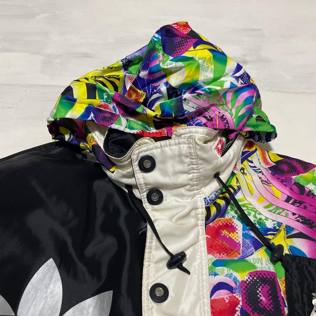 レア　80s adidas トレフォイル　総柄　中綿 スキージャケット　XL