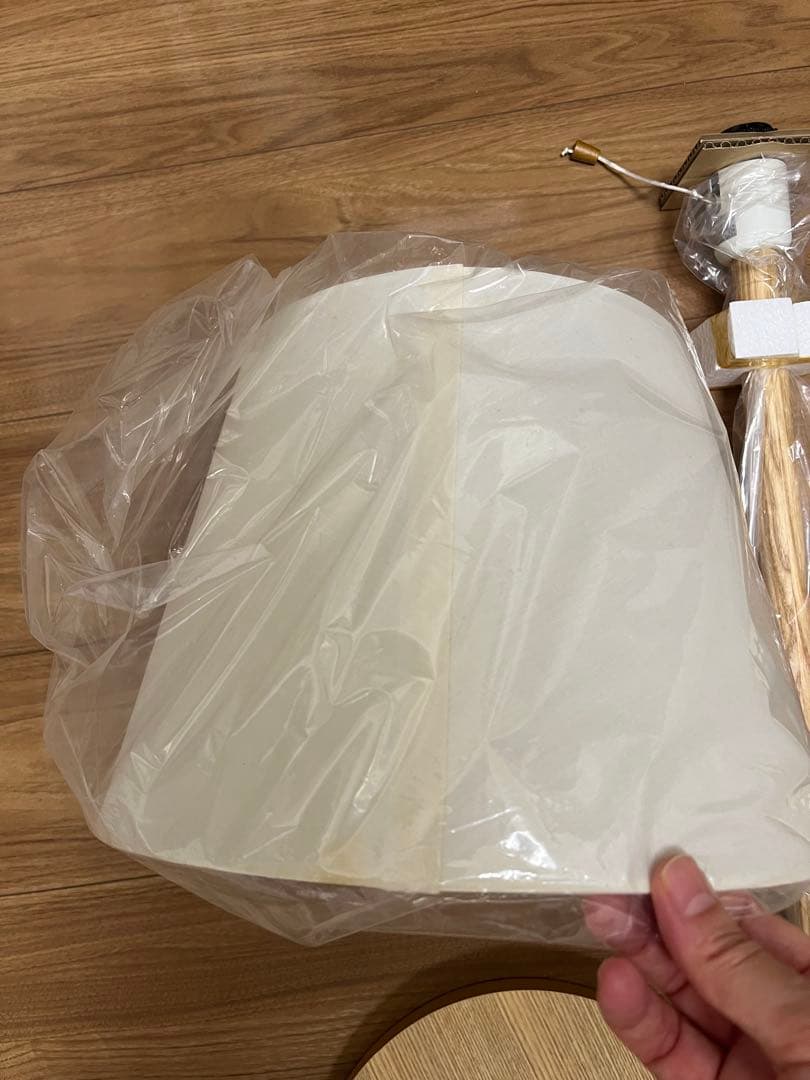 【未使用】無印良品　布シェードフロアスタンド・タモ材