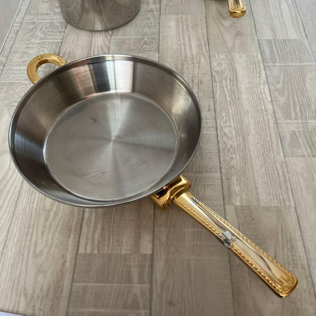 未使用natural ware フライパン 両手鍋 OーⅡ高級ステンレ4本セット
