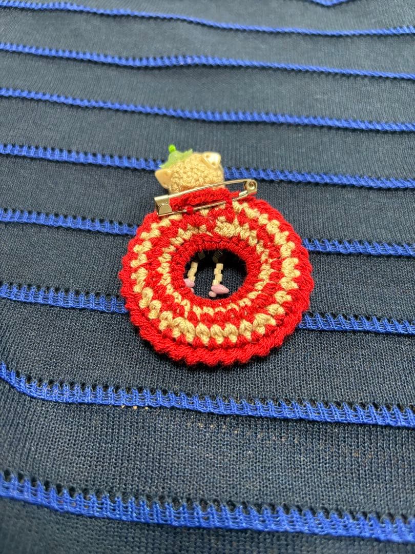 【新品・未使用】 アルベロベロ 半袖ニット (ブローチ付き)