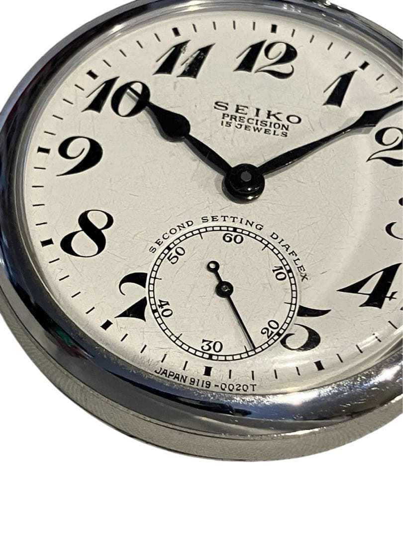 完動美品　SEIKO precision 懐中時計 機械式 15石　スモセコ付
