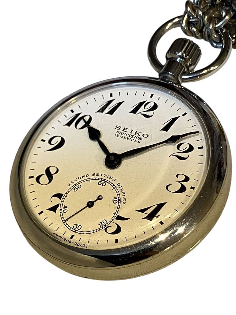 完動美品　SEIKO precision 懐中時計 機械式 15石　スモセコ付