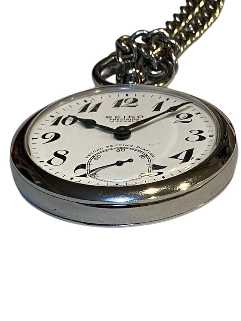 完動美品　SEIKO precision 懐中時計 機械式 15石　スモセコ付