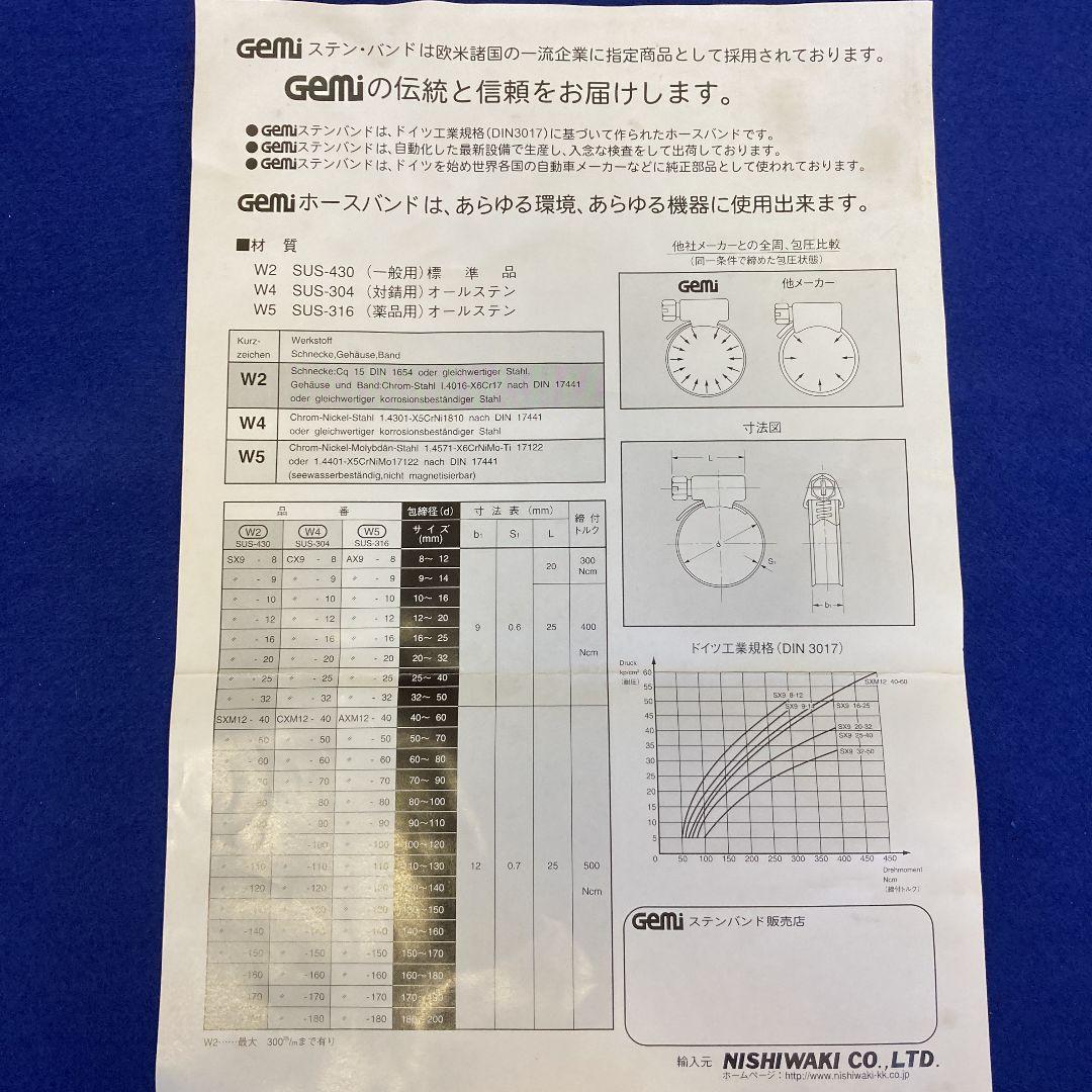 [838-1]GEMI ホースバンドステンバンドセット GE-S30