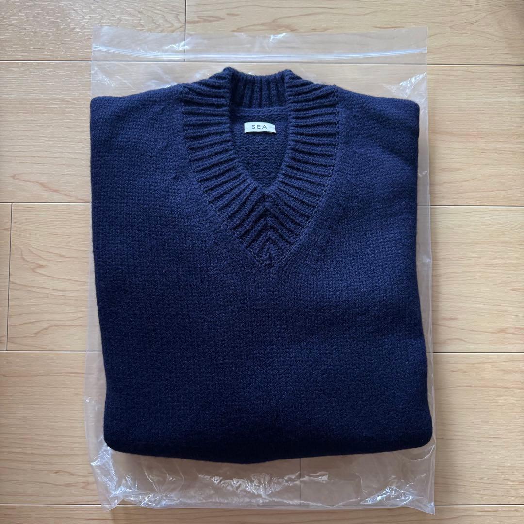 新品SEA ウールカシミヤVネックニットウェア Al