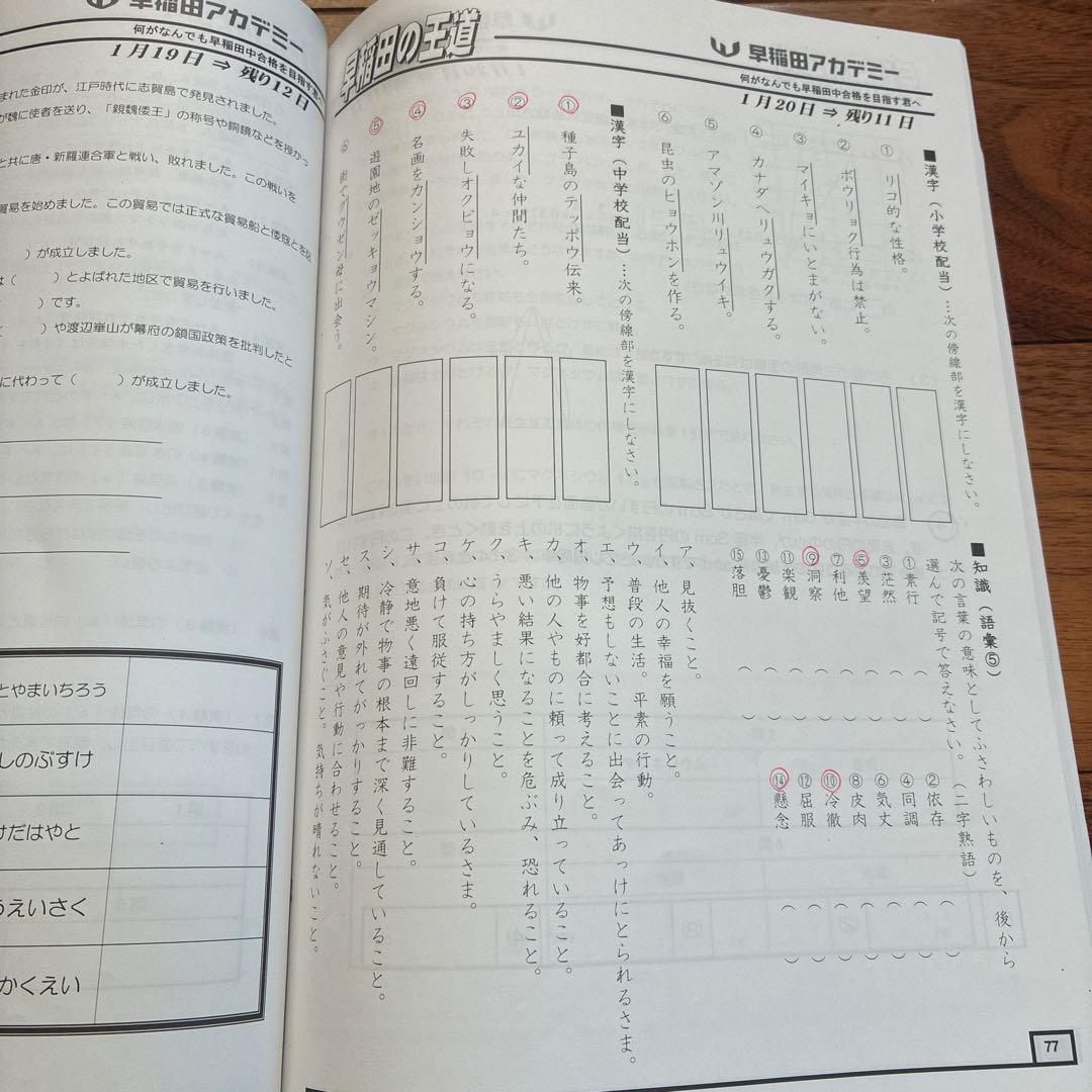 NN早稲田　早稲田中　早稲田の王道　城壁を突破せよ　早稲田アカデミー　2025