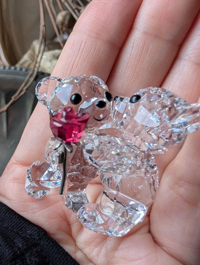 ✦スワロフスキー✦Swarovski クリスベア バラをあなたに ローズ