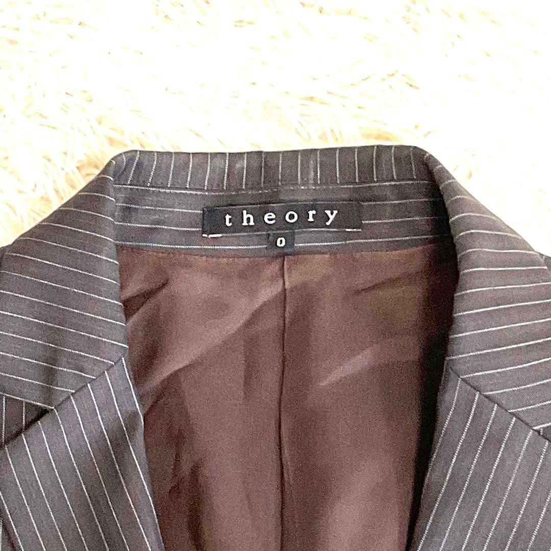 ♯257 theory セオリー パンツスーツ ストライプ 日本製 レディースS