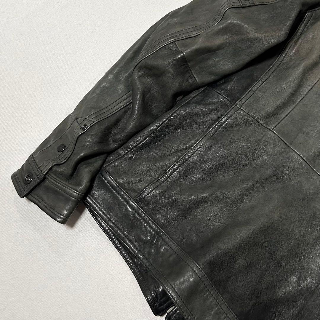 00s Nicole ラムレザー シングルライダース フェード ダブルジップ