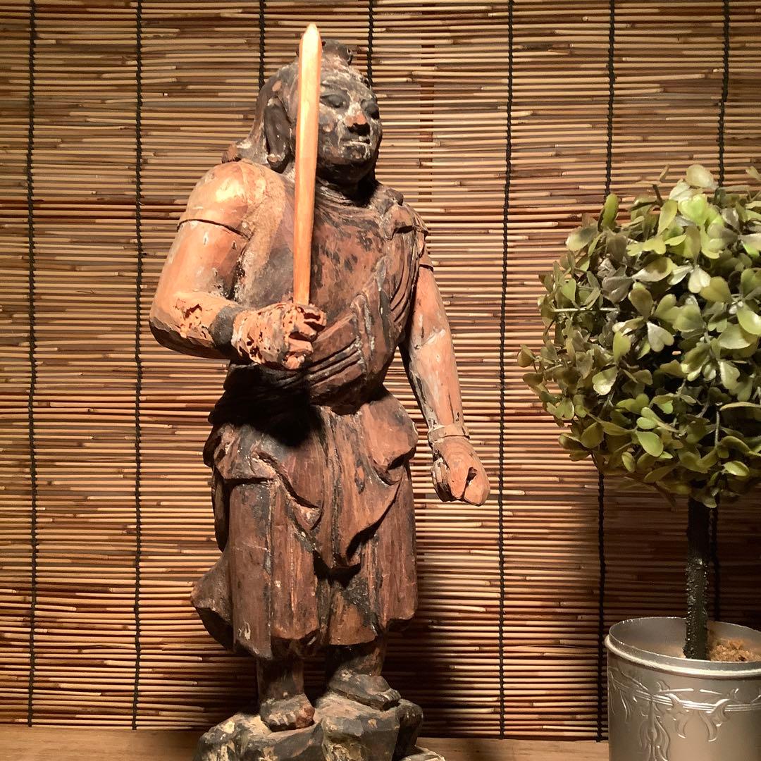 平安〜鎌倉時代・密教￼護法善神「憤怒・不動明王」不動信仰・神仏守護神・寄木造