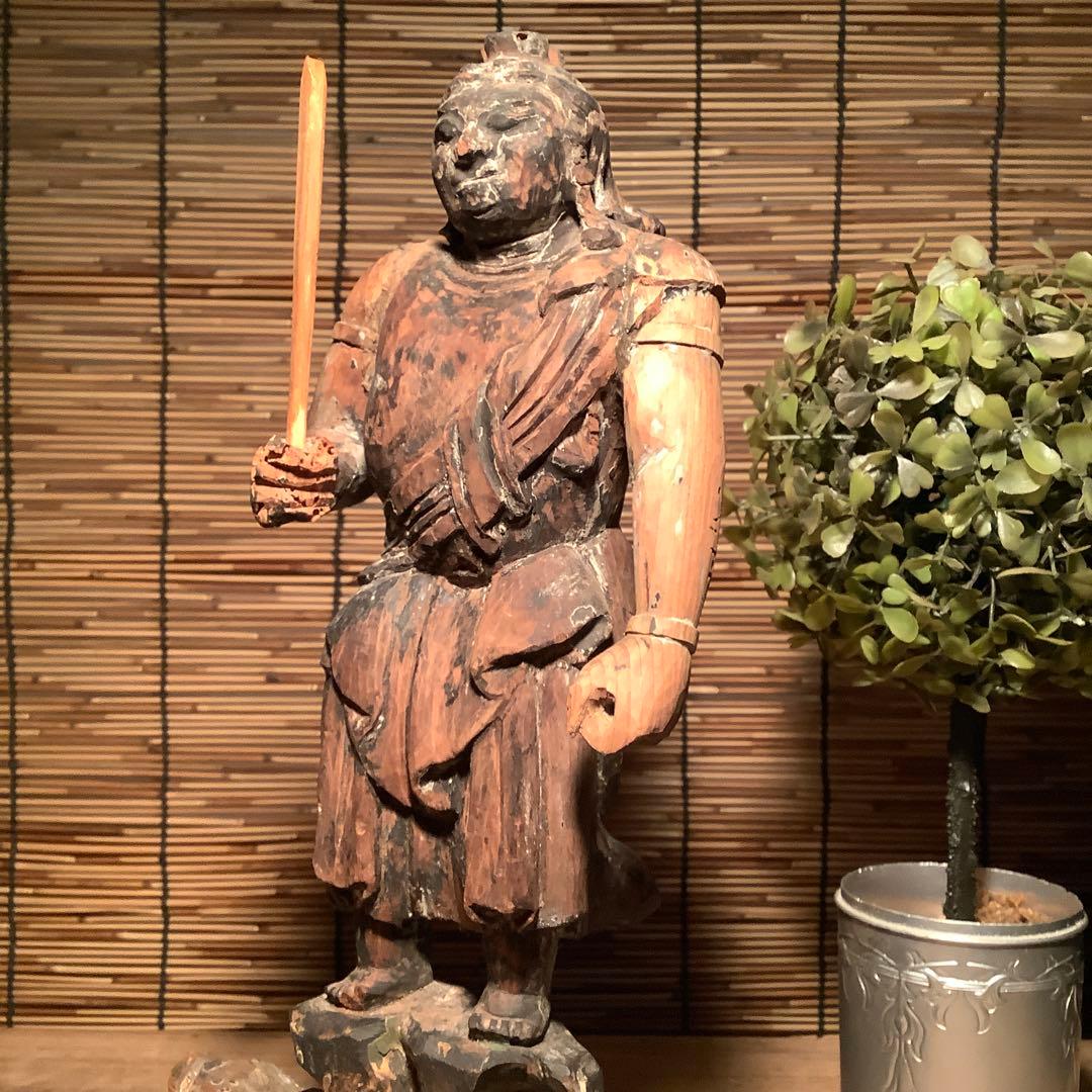 平安〜鎌倉時代・密教￼護法善神「憤怒・不動明王」不動信仰・神仏守護神・寄木造
