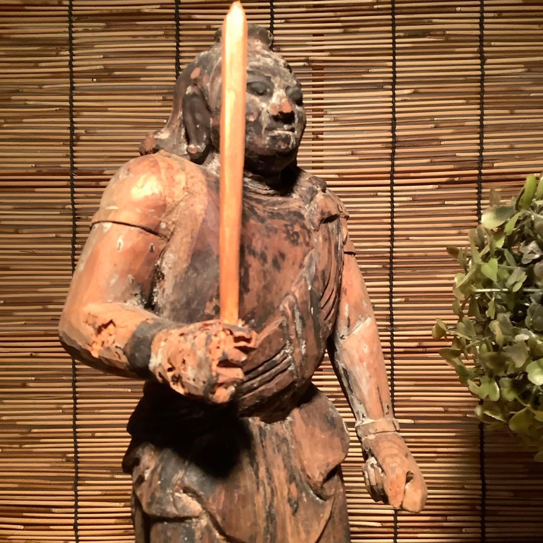 平安〜鎌倉時代・密教￼護法善神「憤怒・不動明王」不動信仰・神仏守護神・寄木造