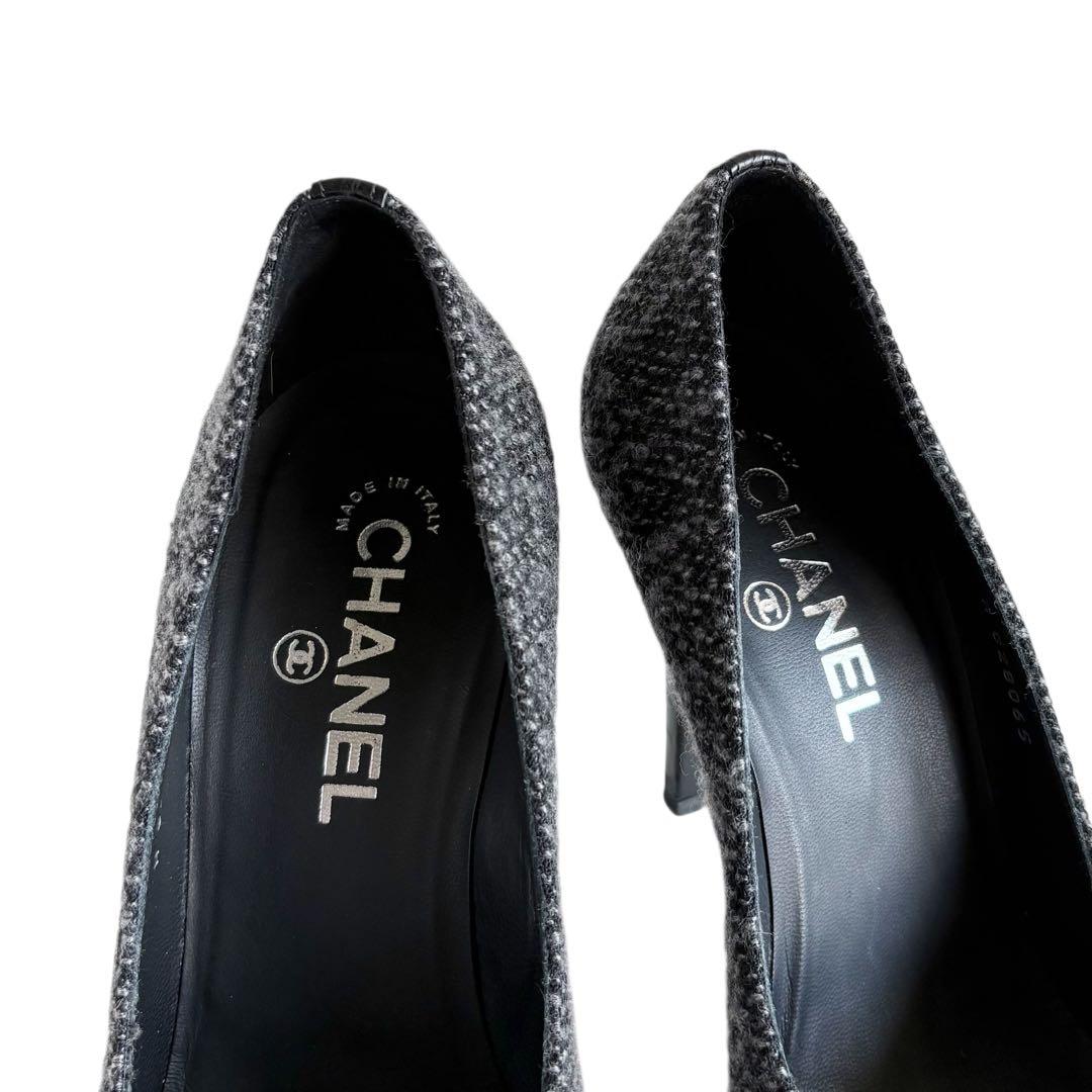 美品 CHANEL ココマーク ツイード パンプス 37.5