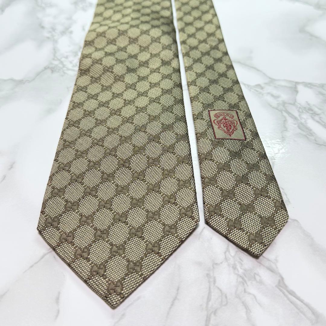 ✨極美品✨ 近年モデル GUCCI ネクタイ シルク GG柄 シェリーライン