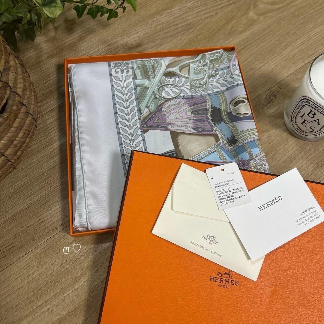 HERMES　エルメス　カレ90　マールワーリ馬のダンス　シルクスカーフ