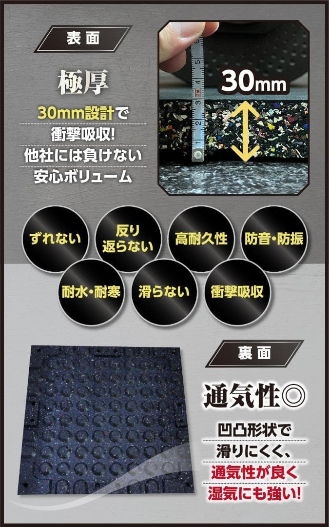 【Kap】 4WD ジムマット 4枚セット 50×50×3cm 8セット