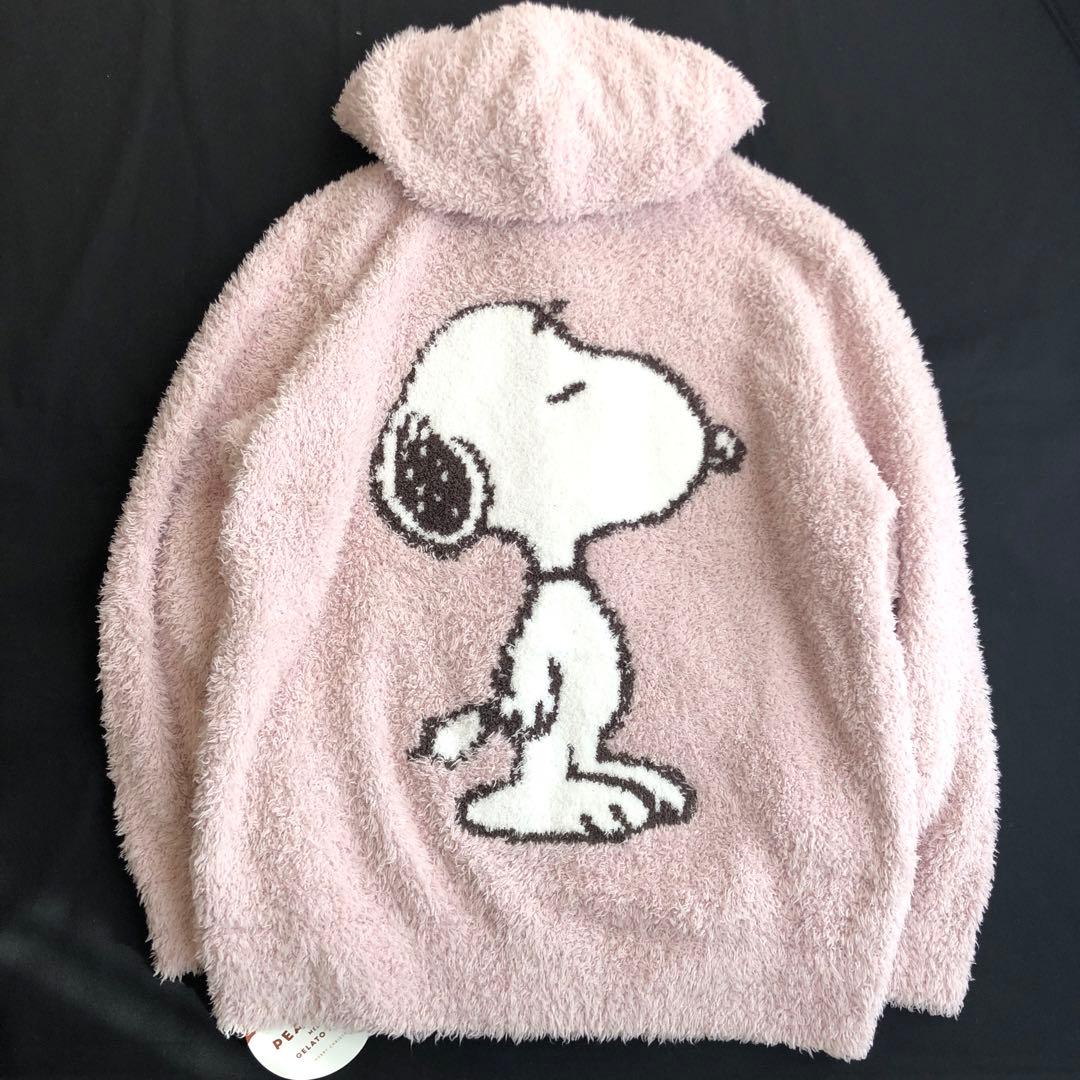 ジェラートピケ PEANUTS スヌーピー ルームウェア パーカー ピンク
