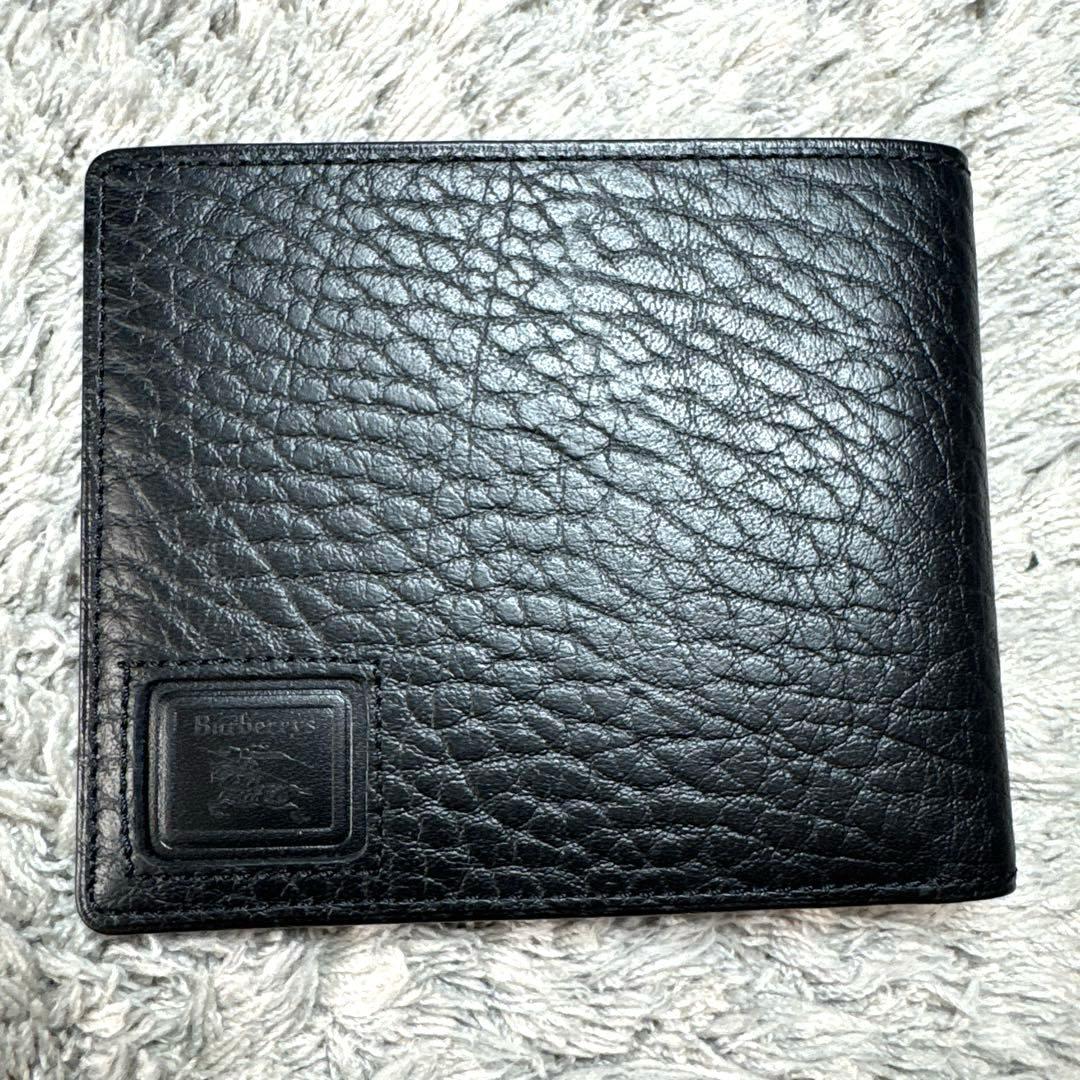 【未使用】BURBERRY バーバリー 二つ折り財布 レザー ブラック