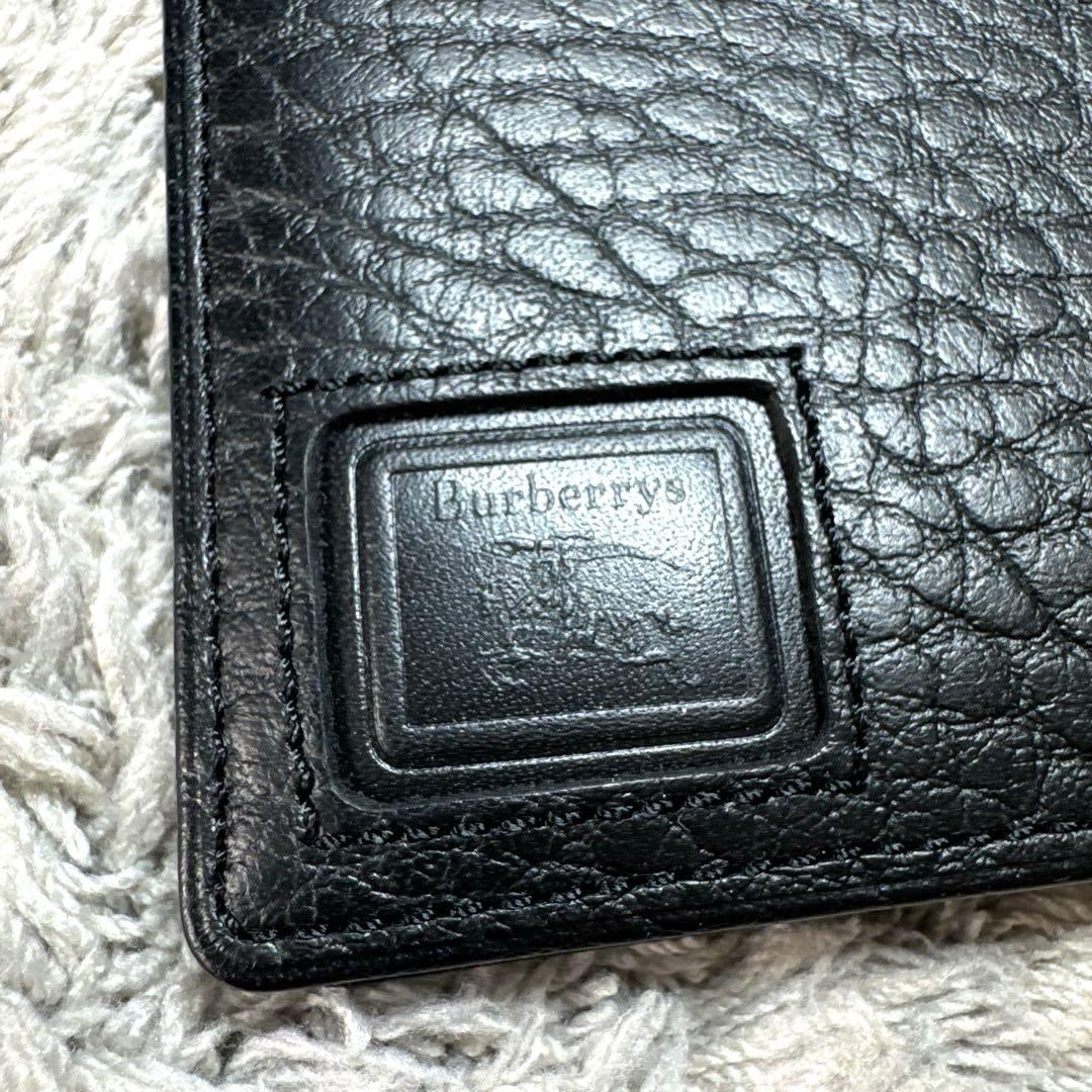 【未使用】BURBERRY バーバリー 二つ折り財布 レザー ブラック