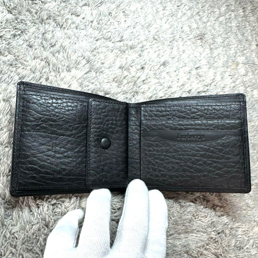 【未使用】BURBERRY バーバリー 二つ折り財布 レザー ブラック