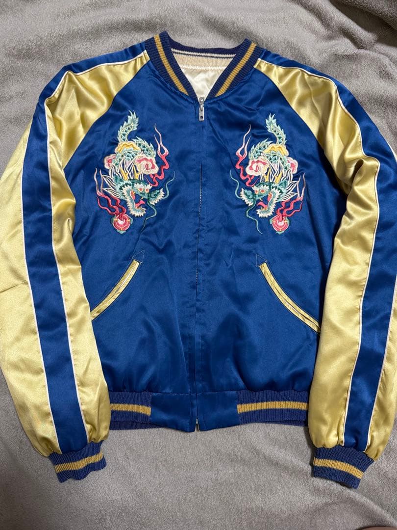 ２面用 テーラー東洋 虎 鷹 日本限定 スカジャン サテン vintage