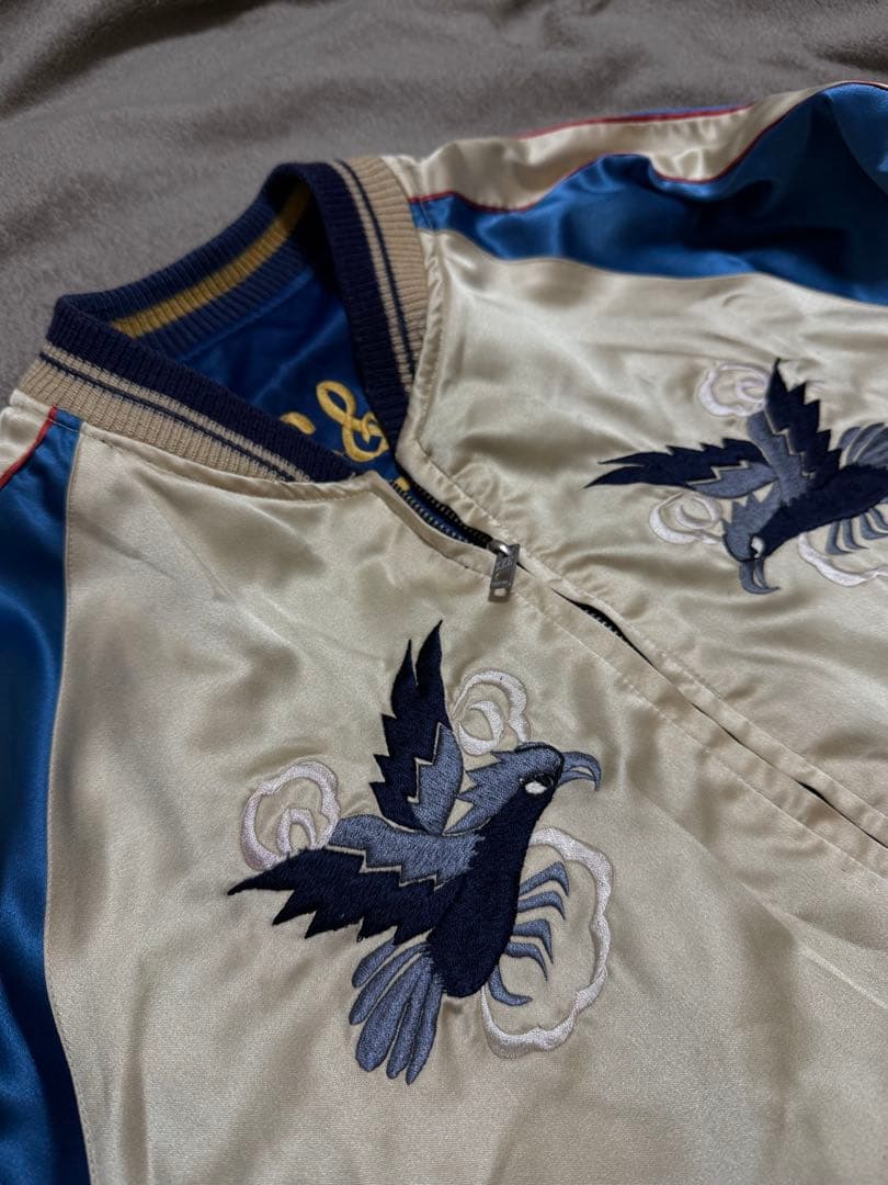 ２面用 テーラー東洋 虎 鷹 日本限定 スカジャン サテン vintage