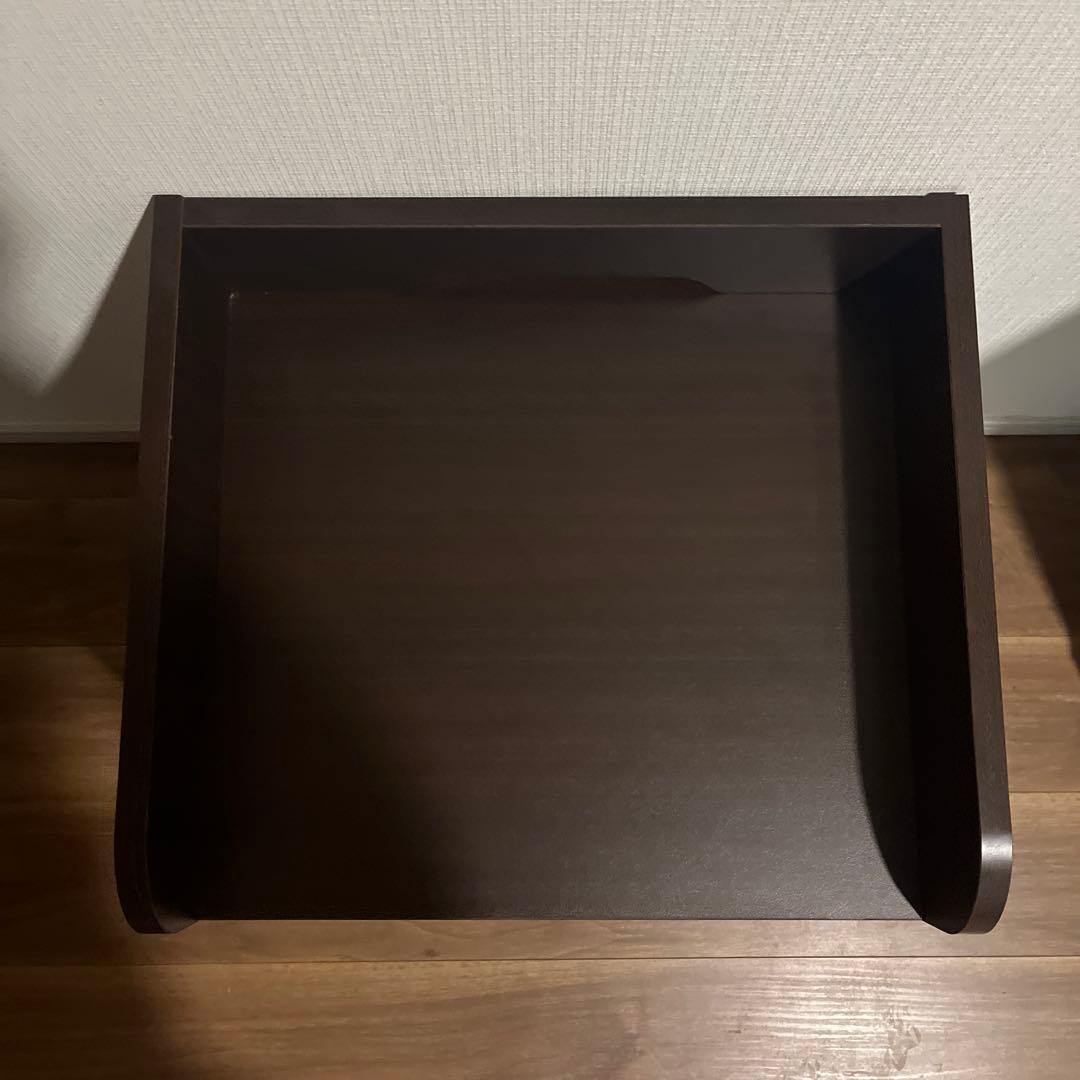 木製キャスター/プリンターラック ダークブラウン