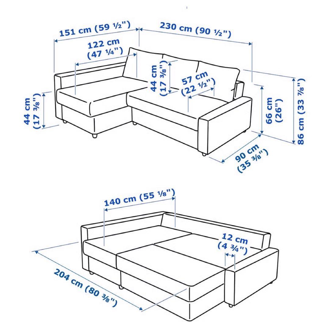 IKEA FRIHETEN フリーヘーテン ソファベッド 収納付き d4522