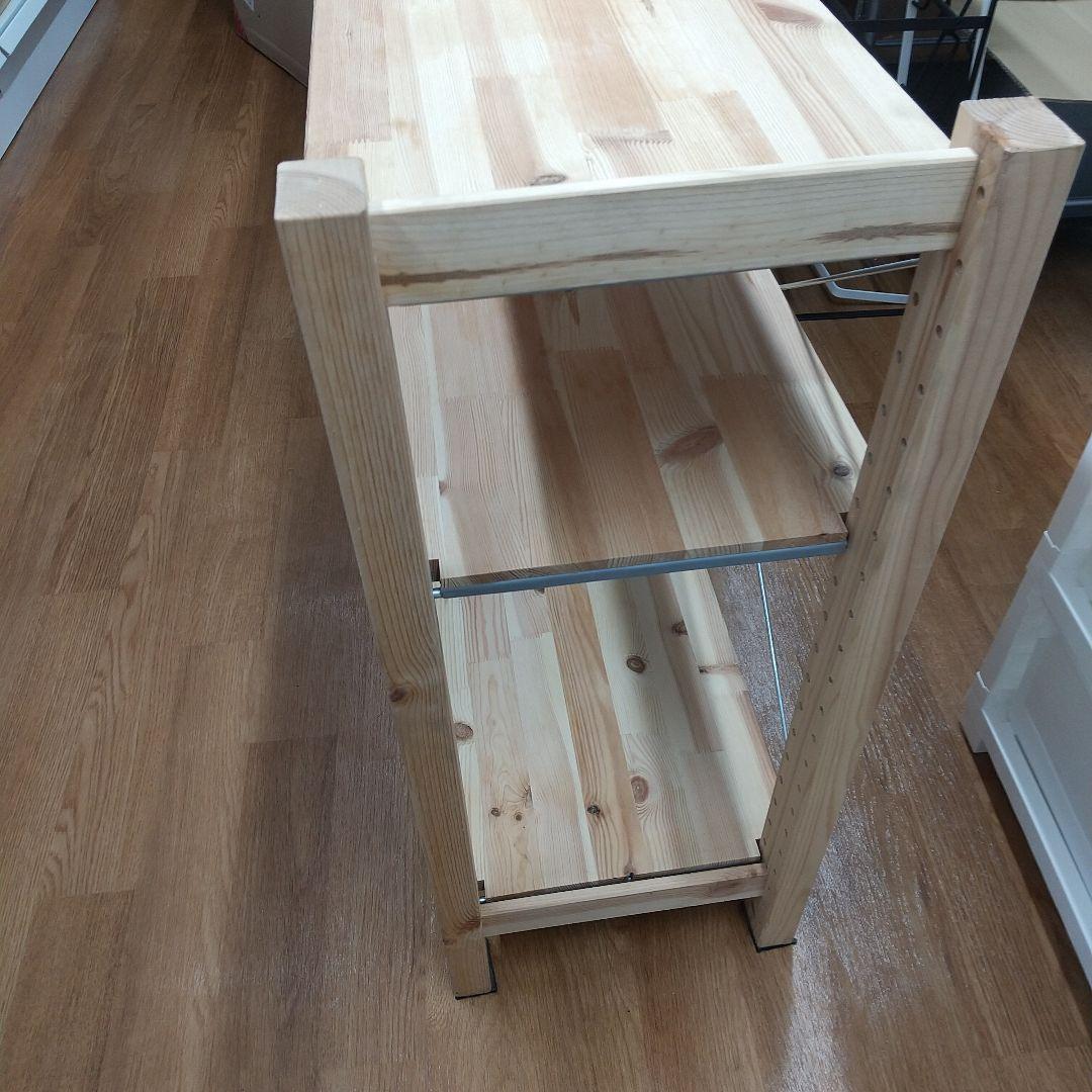 ご*ま様 M IKEA イケア 木製 3段 オープンシェルフ　飾り棚 収納ラック