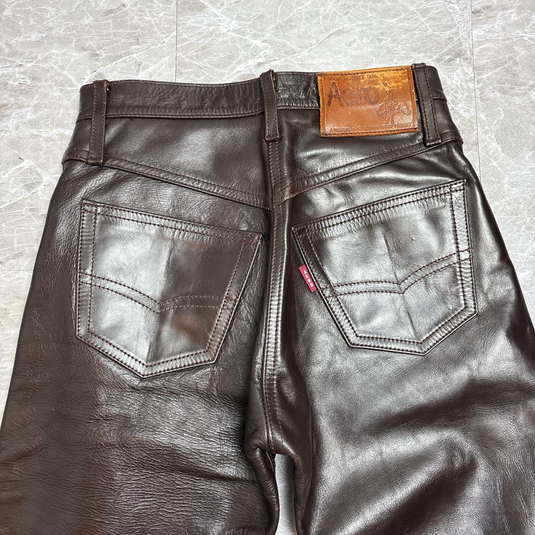 最高級 AERO LEATHER ホースハイド レザーパンツ 馬革 一枚 30