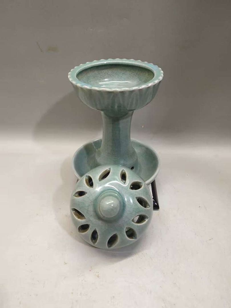 宋汝窯香炉　香薰炉　陶芸　骨董品　古美術品