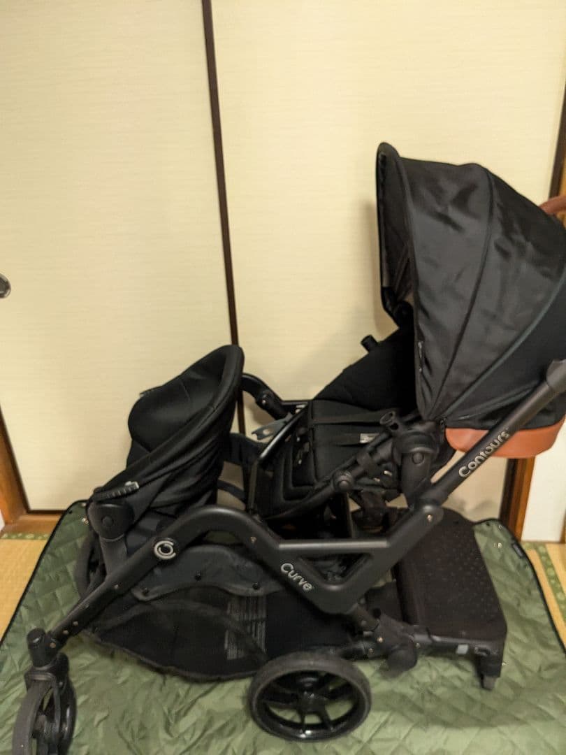 Kolcraft コンターズカーブ ダブルストローラー ジェット 黒 2人乗り