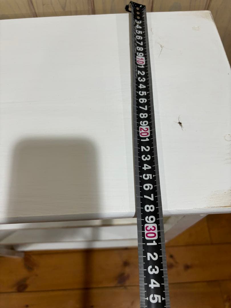 カントリー家具　ハンドメイド　シャビーホワイトアンティーク仕上げ　3段棚