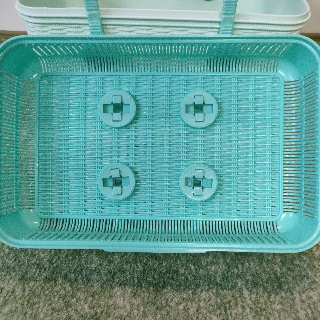 昭和レトロポップ　花柄鍋　ホーローピクニックバスケット　カゴ　まとめてセット