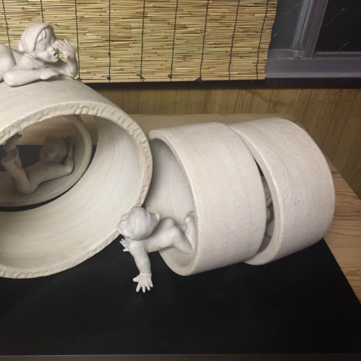陶芸の置物 日展入選作品