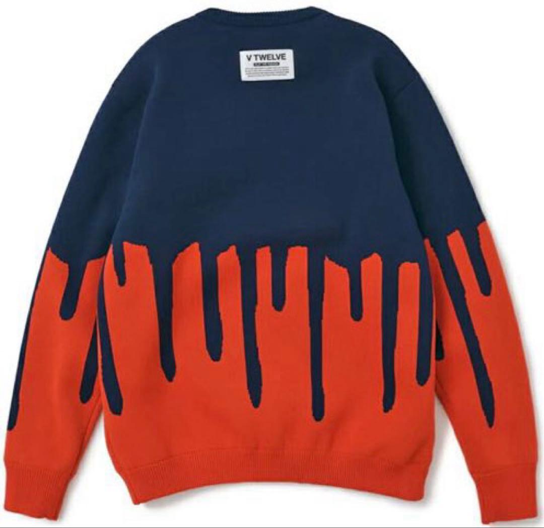 ¥28,600新品正規品【V12/XL】裏地付きクルーネックニット長袖カットソー