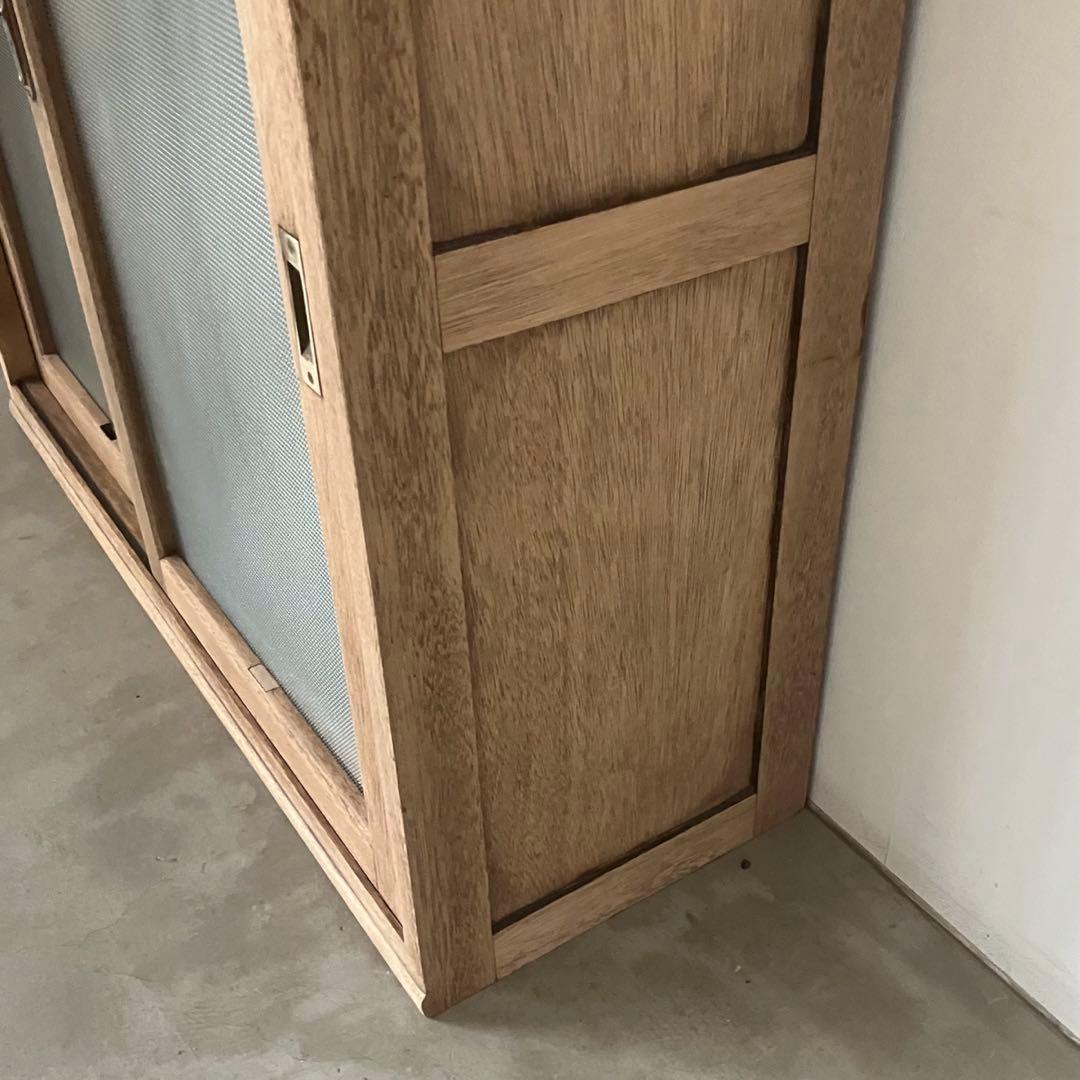 レトロ　アンティーク　古家具　古道具　剥離家具　ストリップド　ガラス棚　シェルフ