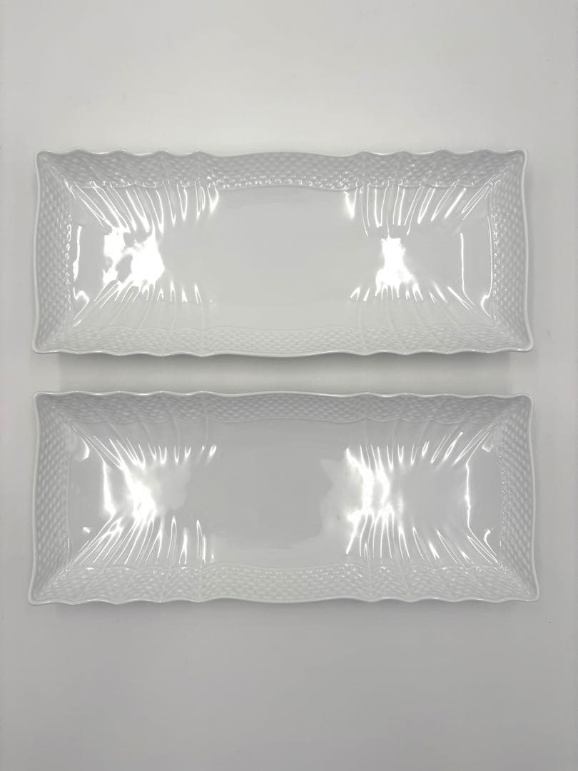 リチャードジノリ ベッキオホワイト　28.5cm 長方形皿　プレート2枚セット