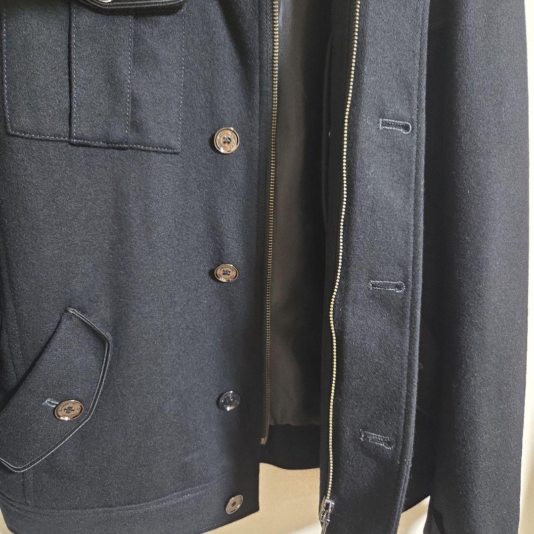 バーバリーブルーレーベル ウールコート ジャケット モノグラム 黒　M